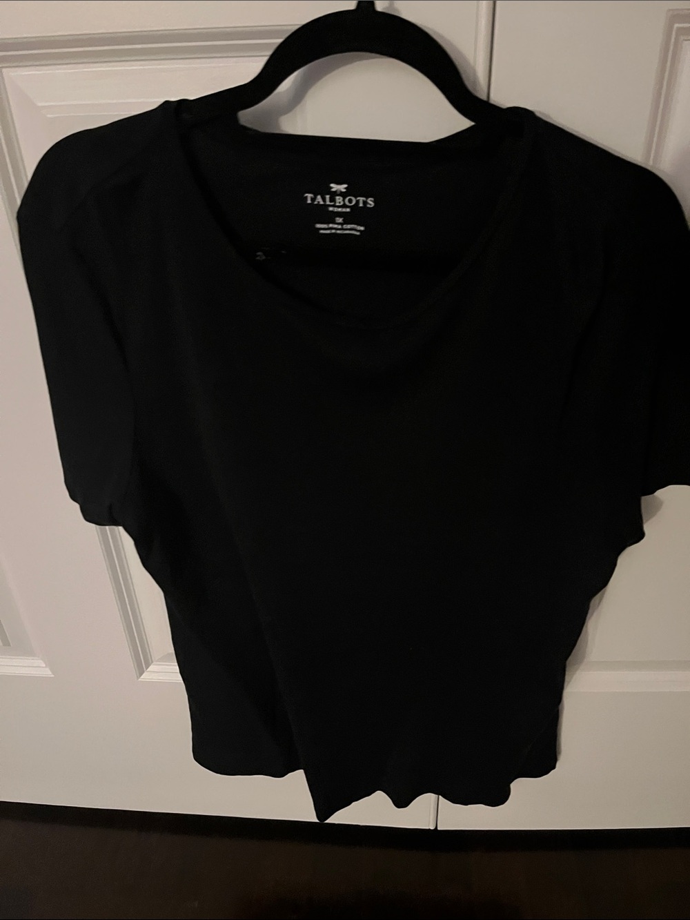 Talbots Black Short-Sleeve Crew Neck Tee